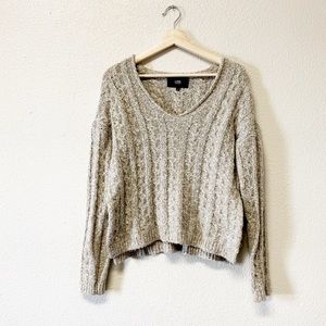 LINE Cropped Cable-knit Wool Blend Sweater